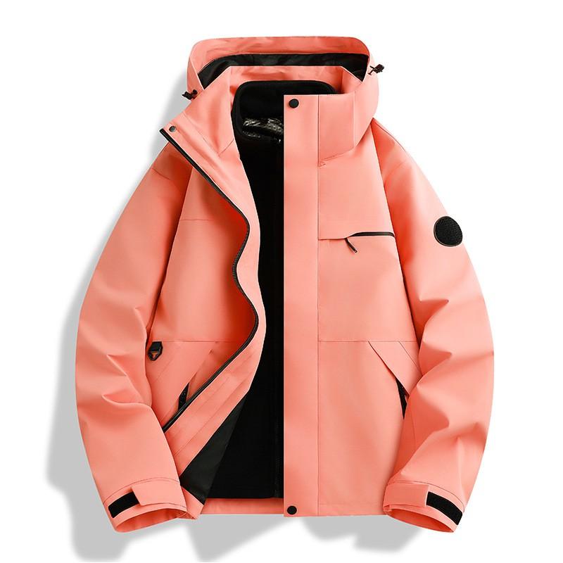 Men Women 3-in-1 Waterproof Windproof Hiking Jacket With Removable Fleece Liner Outdoor Trekking Camping Cycling