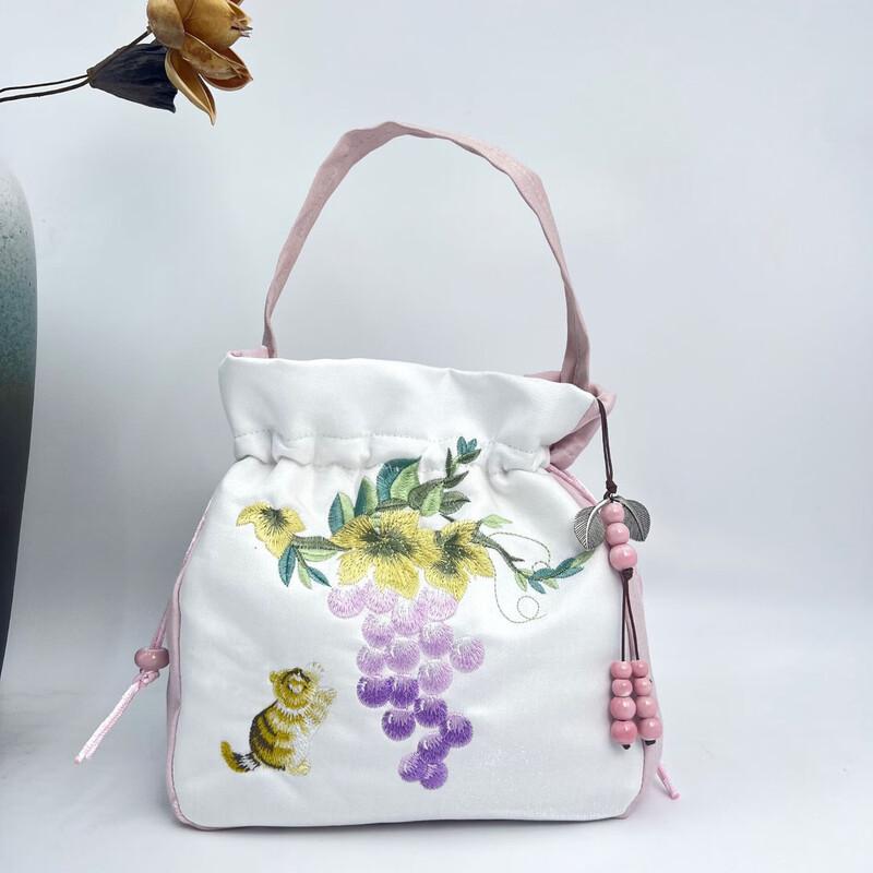 REWELL Embroidered Hanfu Style Crossbody Bag with Tassel