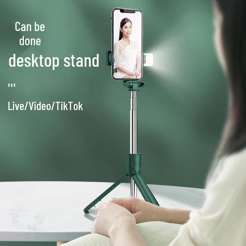 R1 Bluetooth Selfie Stick with Mini Tripod & Fill Light for Phone