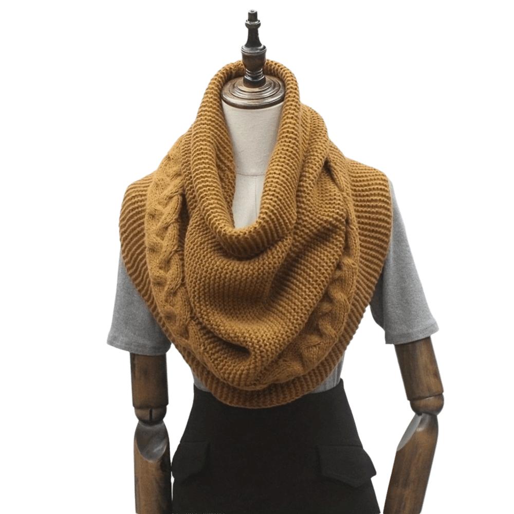 2-in-1 Neck Warmer Knit Neck Cover Chic Turtleneck Loop Scarf Commute