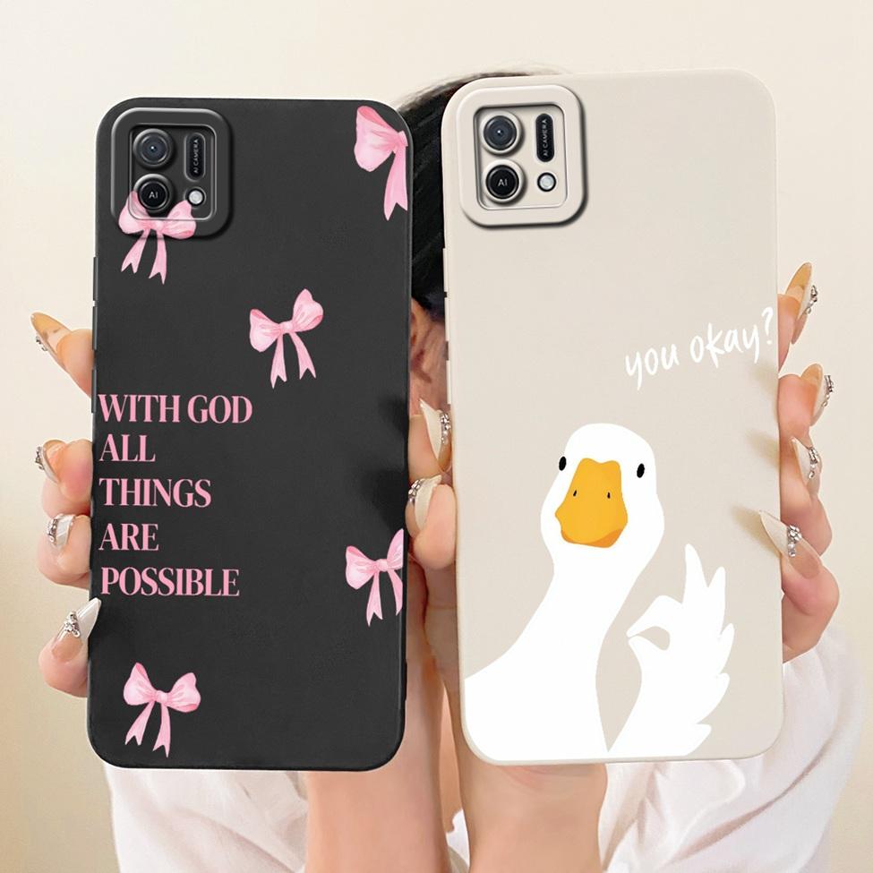 For Oppo A16k CPH2349 Casing For Oppo A16e CPH2421 Cover Fashion Cartoon Cute Funny Painted Silicone Phone Case