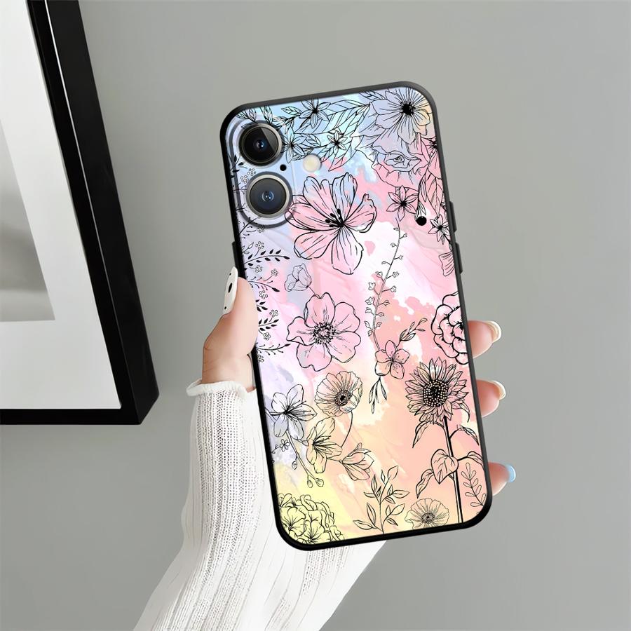 Case for Apple iPhone 17 Pro Max 12 11 16 14 13 XR XS MAX Air 15 Pro 7 8 Funda Phone Cover Retro Butterfly Flower
