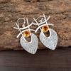Citrine Gemstone 925 Sterling Silver Jewelry Handmade Drop/Dangle Earrings 1.78" EE-64-5