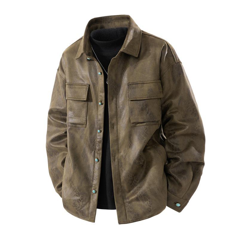 Men's High-End Street Style Leather Jacket - 2025 Autumn Collection