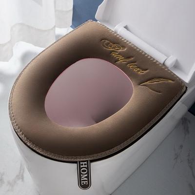 Kullanışlı Ultra Yumuşak Flanel Klozet Minderi İskandinav Tarzı Nakış Fermuar Pedi Closestool Isıtıcı Ev için