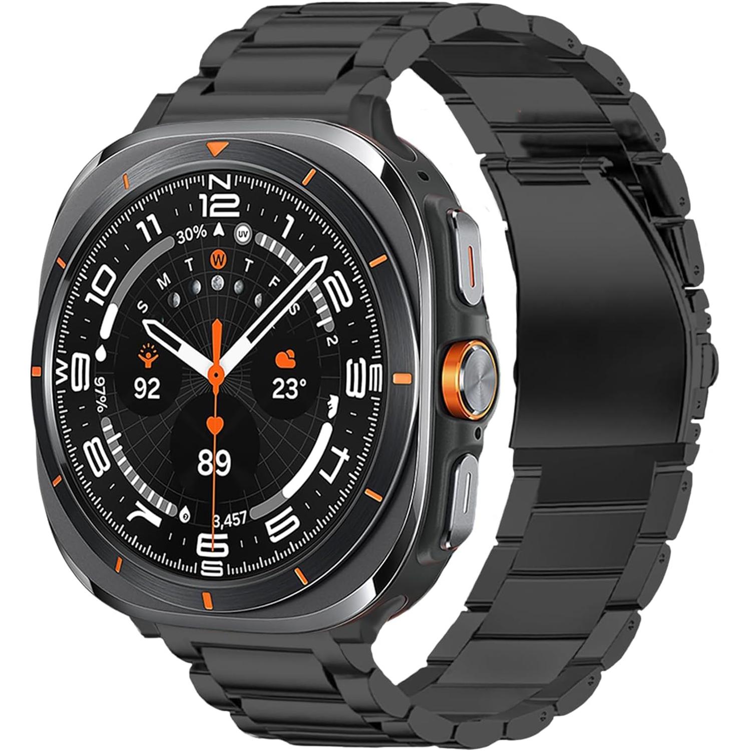 Watch Band for Samsung Galaxy Watch Ultra 47mm Metal Stainless Steel Men Women Bands Strap for Galaxy Watch 7 Metal Wristband Other чёрный