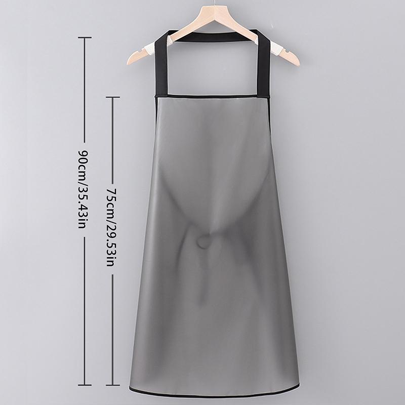 Tablier de Cuisine Imperméable Ménager Tpu Résistant à l'Huile Tablier de Travail Noir Transparent Anti-Salissure Tabliers de Nettoyage