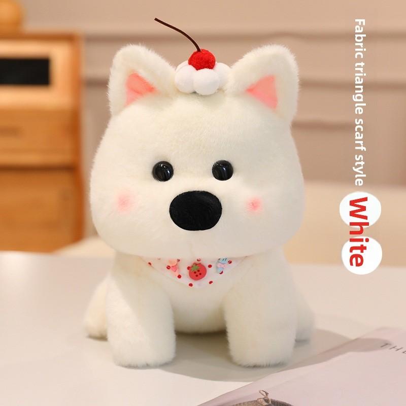 West Cute Highland Plush Doll With Hat And Scarf Design For Play Childrens