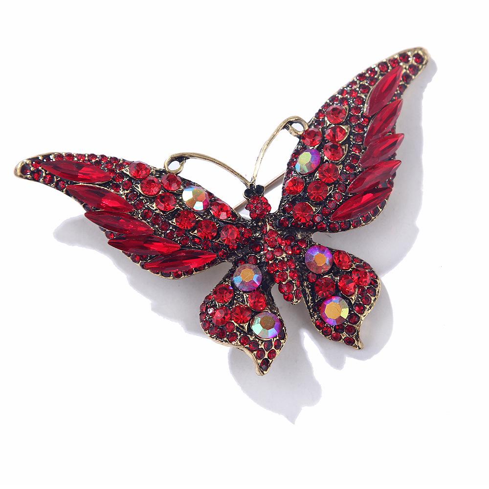 Ретро Брошь-бабочка из хрусталя - Женский модный аксессуар
