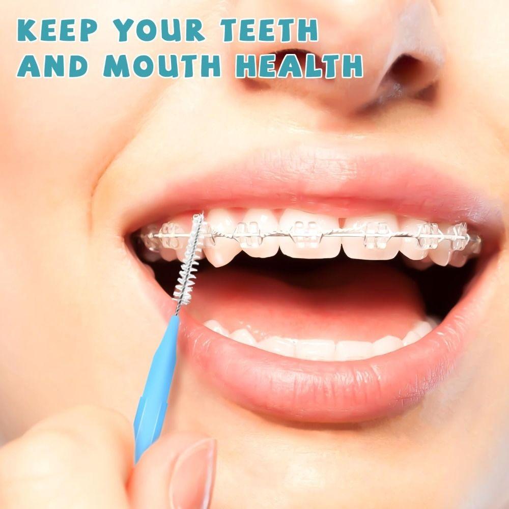 30Pcs Soft Micro Braces Brush Bendable Teeth Cleaning Tools Orthodontic Braces Cleaner Brush  Travel