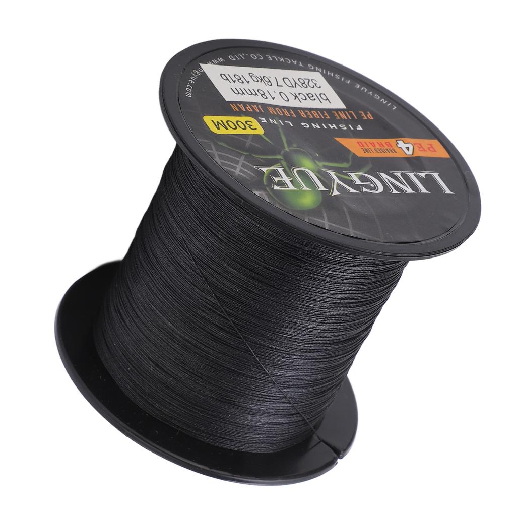 Filo da Pesca Intrecciato 328 Iarde 4 Fili Linea PE Resistente all'Abrasione Filo da Pesca Intrecciato Nero 1.2