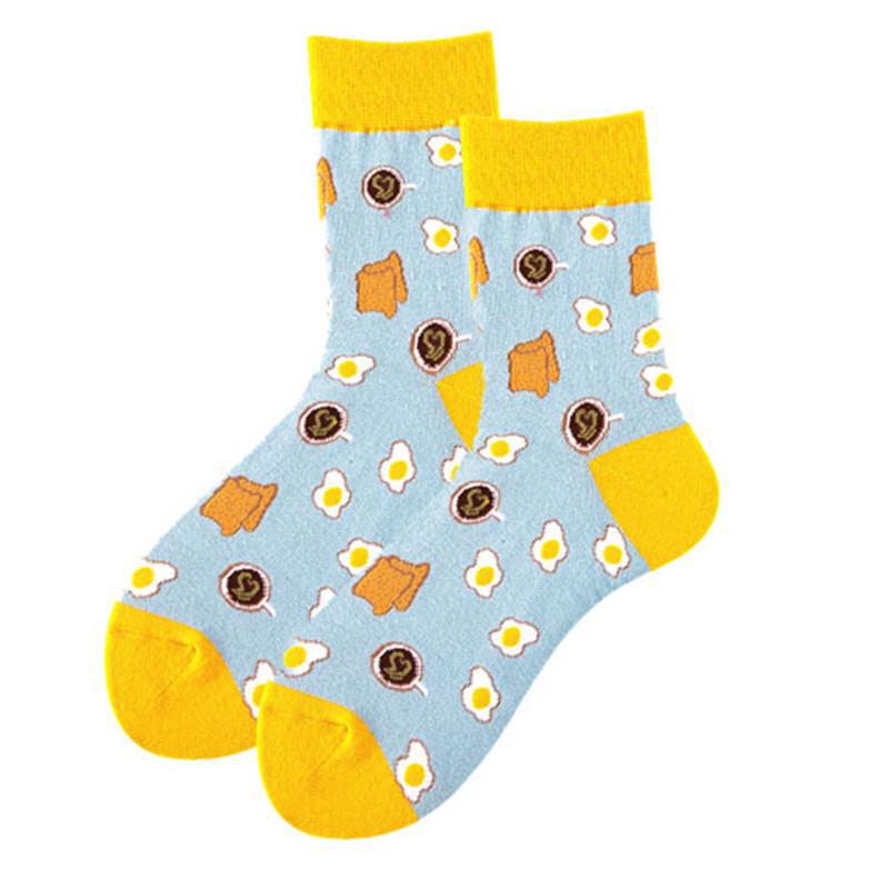 Women's Trendy Fruit Art Cotton Mid-Tube Socks - Stylish, Breathable, and Warm for All Seasons