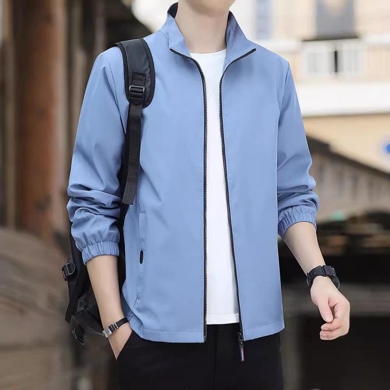 Men's High-End Thickened Stand-Up Collar Windbreaker for Autumn and Winter