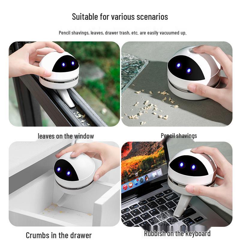 Mini Rechargeable Desktop Vacuum Cleaner for Dust and Eraser Shavings