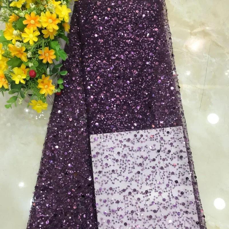 Luxury 3D Sequined Beaded Mesh Embroidered Lace Fabric Handmade Wedding Dress DIY Accessories Width 130cm 1Meter