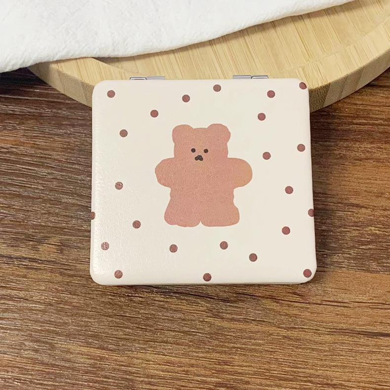 Glänzender Quicksand-Schminkspiegel, tragbarer Vergrößerungshandspiegel, quadratisch, Make-up, stehend, Schminktisch, faltbarer Taschenspiegel, süßer kompakter Mädchenspiegel