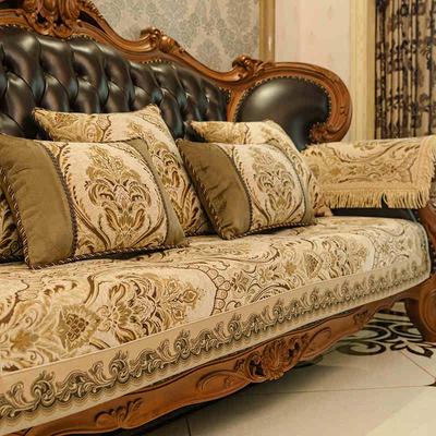 Chenille Stickerei Sofabezug Luxus Wohnzimmer Rutschfester Sitzkissenbezug Vier Jahreszeiten Allgemeines Couchtuch Zuhause Sofakissen