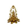 100% Pure Brass Laxmi Ji Sitting With Diyas For Pooja, Goddess Lakshmi Idol
