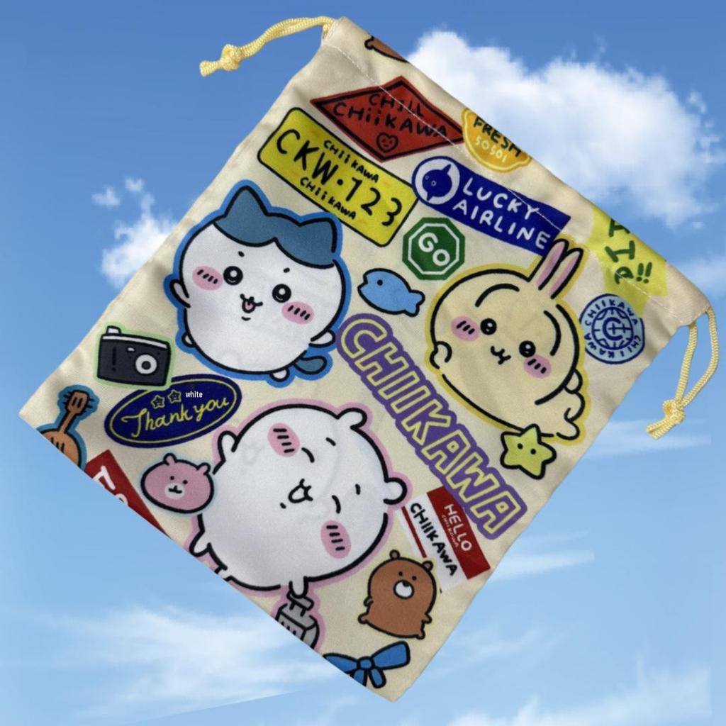 Large Sanrio Canvas Double-Sided Printed Drawstring Tote Bag, Eco-friendly Storage Solution