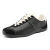 2025 High Quality Casual Retro Comfortable Shoes Cross Tied Patchwork Bicolor Pumps Round Toe Flat with Shallow Lace Up Sneakers