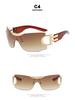 Large Frameless Y2K Sunglasses 2022 - Futuristic Sporty Design
