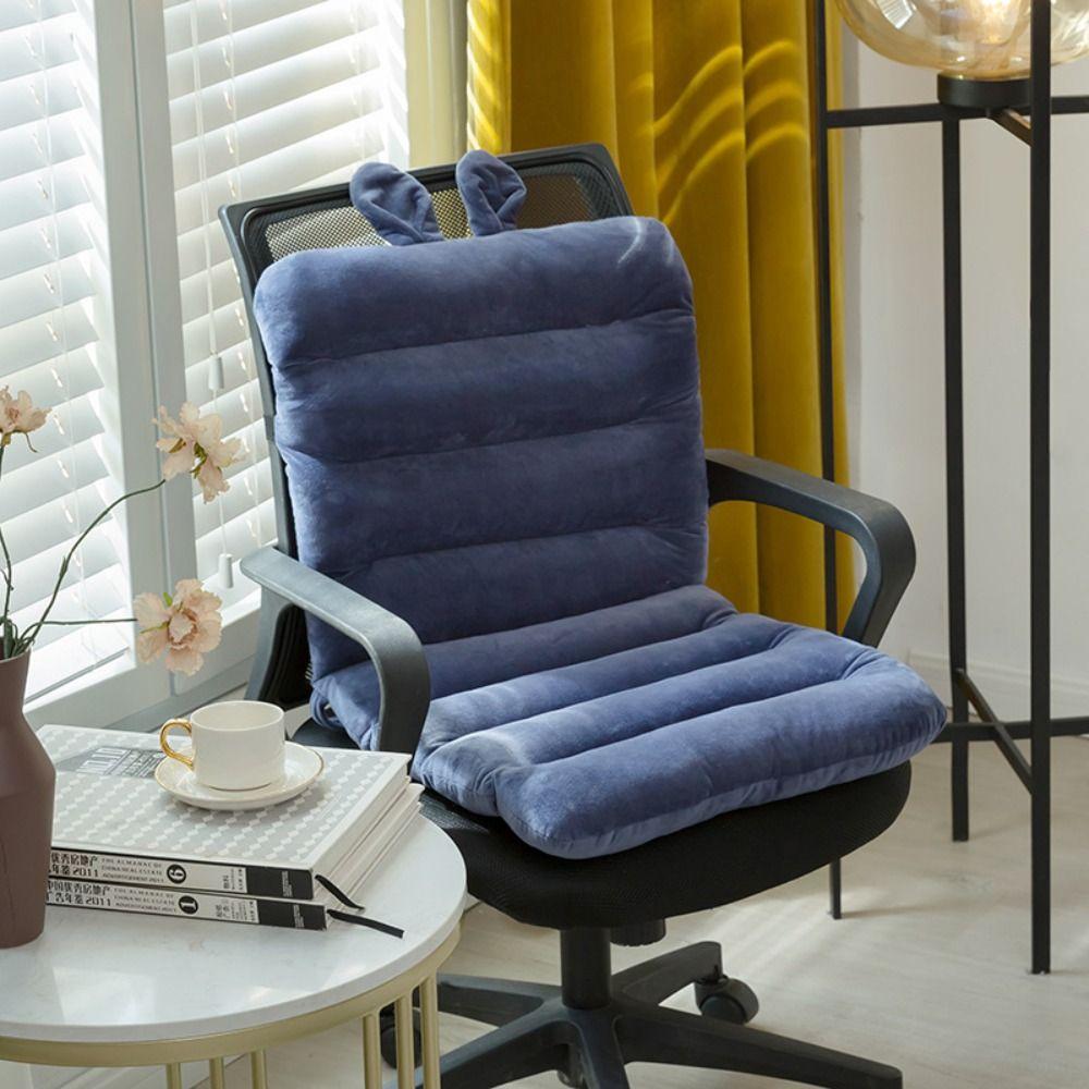 New Soft Desk Chair Cushion Winter Warm Velvet Seat Cushion Removable Thickened Back Support Cushion Office Computer Chairs