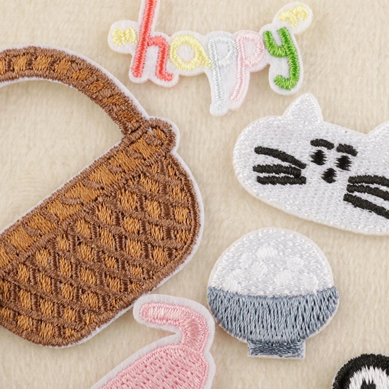 Cartoon Animal & Food Iron-On Embroidery Patches for Clothing, Bags, & Hats