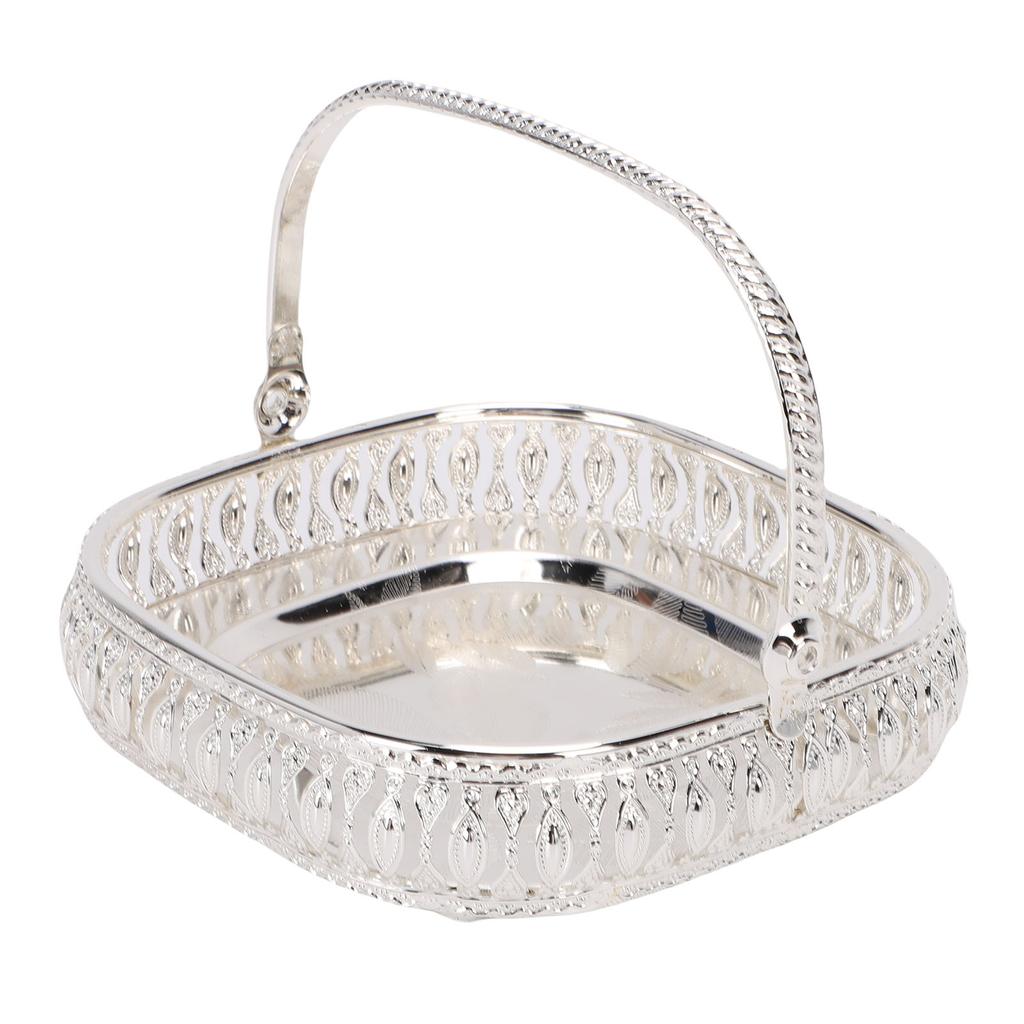 Metall Obst Servierschale Tablett Teller mit Griff Küche Esstisch Dekoration Aufbewahrungsbehälter