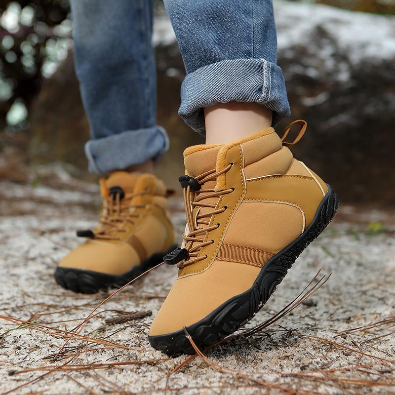 Children Warm Snow Boots Kids Winter Cotton Shoes Non-slip Snow Outdoor Warm Plush Boots High Top Warm Furry Footwear Waterproof Warm Sneakers