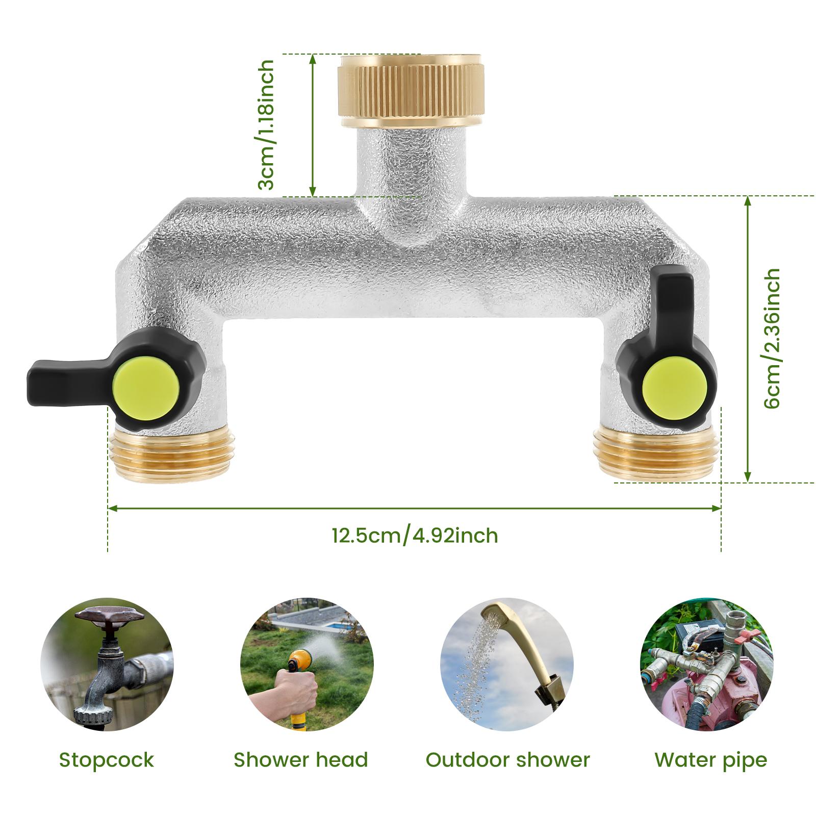 

2/3/4Way Tap Water Distributor Heavy Duty Brass Garden Hose Splitter 3/4 Inch Water Connection Distributor for Home,Yard/Washin