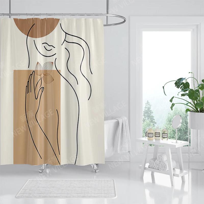 Waterproof Fabric Shower Curtains Bathroom Curtain Accessories 180x200 Bath Curtain for Shower 240*200 Nordic Boho Decoration