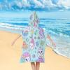 Kawaii Katze Meerjungfrau Meer flacher Druck Kapuzen Strandtuch Kinder Bademantel Poncho Mädchen Badebekleidung Pool Urlaub Outdoor