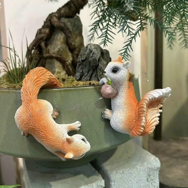 Διακοσμητικά Είδη Κήπου και Αυλής, Προσομοιωμένο Ζώο Μικρός Σκίουρος Γλάστρα Κρεμαστά Διακοσμητικά Είδη, Ρητινένια Ζωικά Διακοσμητικά Είδη