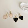 Design Sense Black Love Pendant Earrings Women's Summer Niche High-end Sense White Stud Earrings New Trendy Earrings