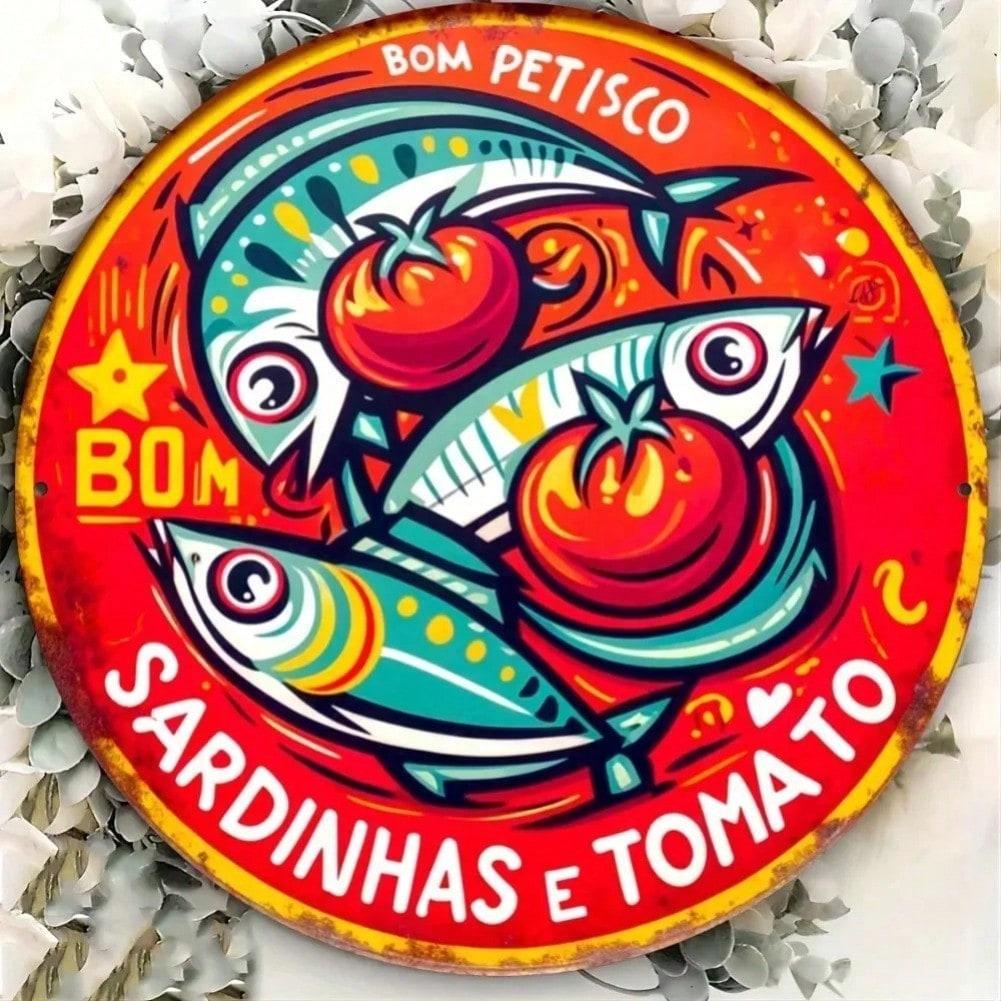 

Vintage Metal Wall Art 1 Piece Retro Tomato Fish Decor for Rustic Home TYA29243-20x20cm різнокольоровий