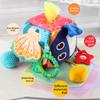 Baby Soft Cube Soothing Hand Rattle Ball Soft Rich Colors Baby Cloth Activity Toy for Crib