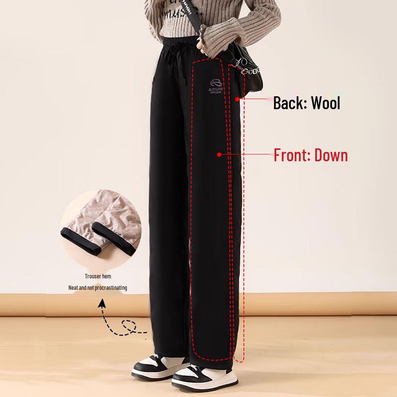 LANGSHA Women's Extra Thick White Duck Down Thermal Pants