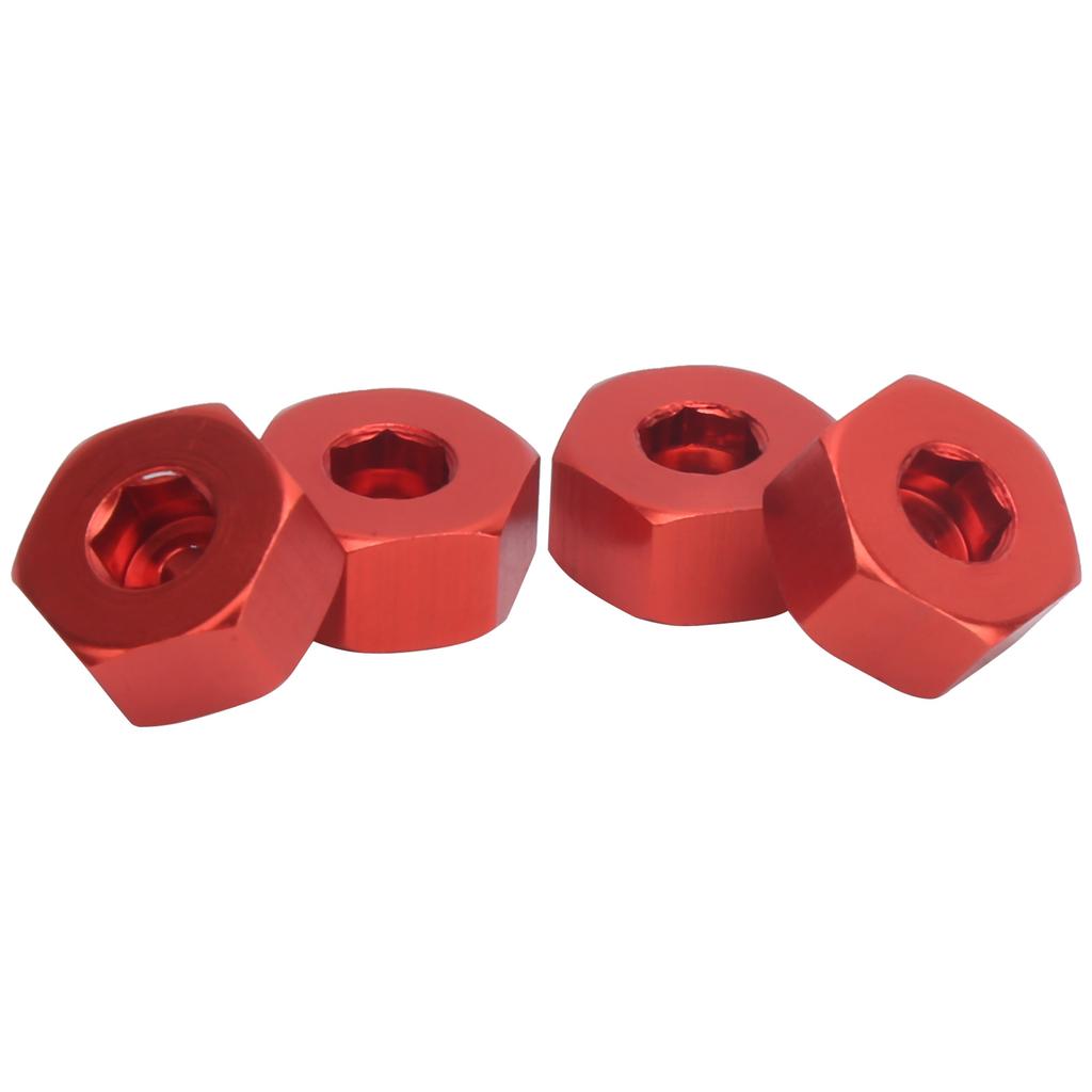 4pcs 5mm To 12mm Combiner Wheel Hub Hex Adapter Accessory for WPL D12 1 10 RC TrucksRed