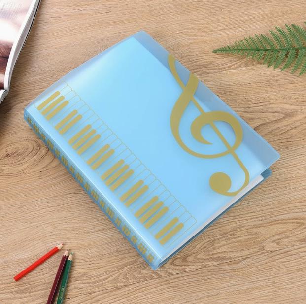 Transparent A4 Music Binder: Loose-Leaf Sheet Music Staff Paper Book, 80 Pages Document Holder for Piano Students