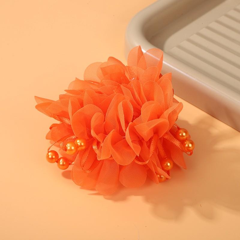 Children's Cute Head Flower Pearl Princess Little Girl Ball Hair Rings Circle Rubber Band Styling Tools Accessories