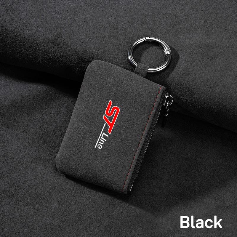 Car Key Bag Suede Coins Wallet Mini Card Pouch For Ford Focus 2 Fiesta Mondeo Fusion Escape Edge Ecosport Kuga ST LINE Accessory