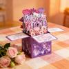 Mother‘s Day Father’s Day 3D Flower Bouquet Card Greeting Blessing Card Gift Box for Mom Dad with Message Card and Envelope
