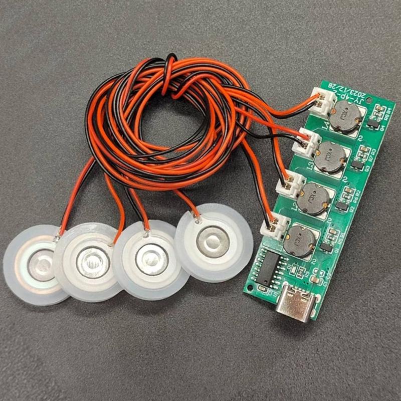 Ultrasonic Nebulizer Unswitched Atomization Control Board Four Head Humidifier Module For Plant Moisturizing