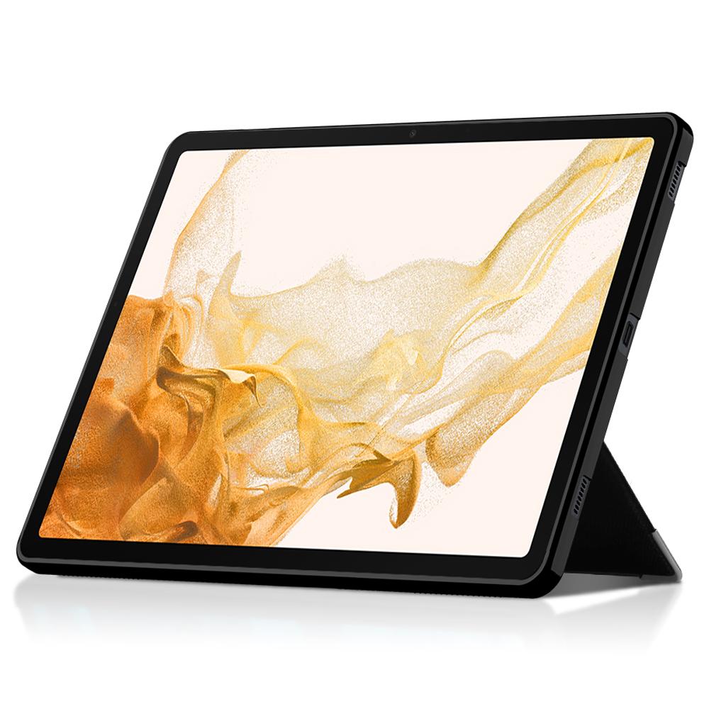 For Samsung Galaxy Tab S8 Case PU Leather Coated PC Tablet Cover with Back Kickstand