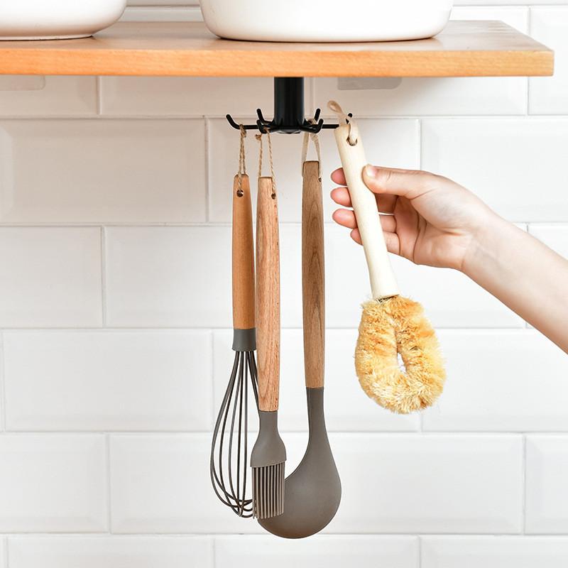 Abs Kitchen Wall Hook 360 Degree Rotating Hanging Organizer For Cabinets
