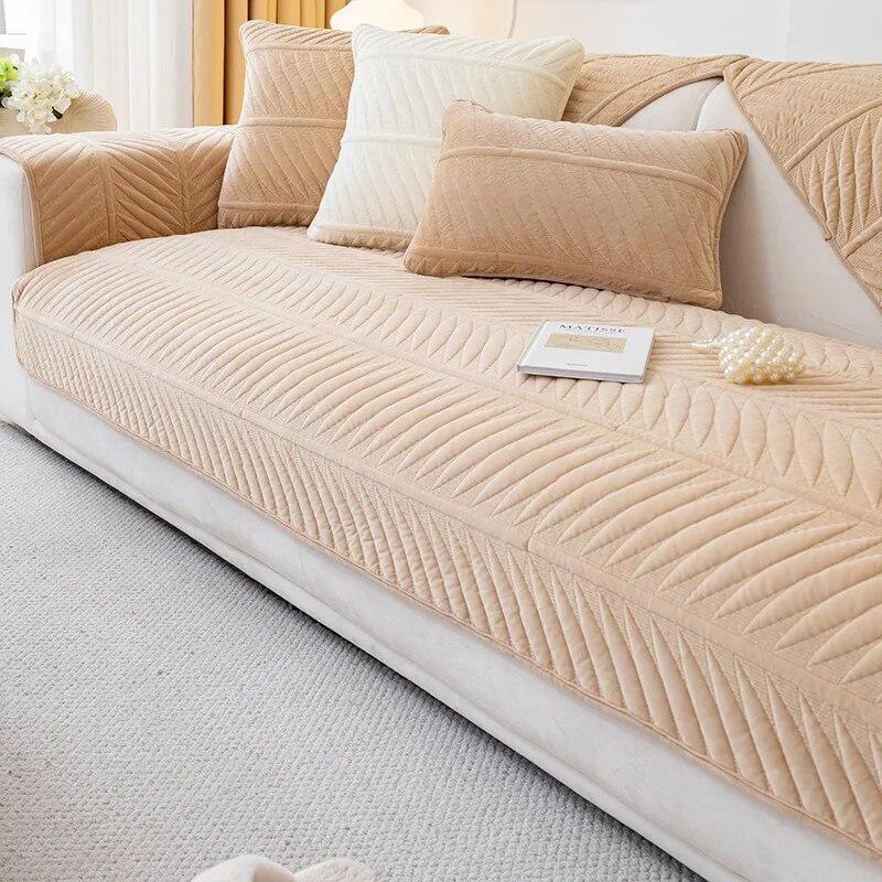 

Утолщенный жаккардовый чехол на диван, нескользящий, пылезащитный коврик для дивана, для угловых диванов в гостиной, полотенце, однотонный, простой дизайн 70X70cm 1pc