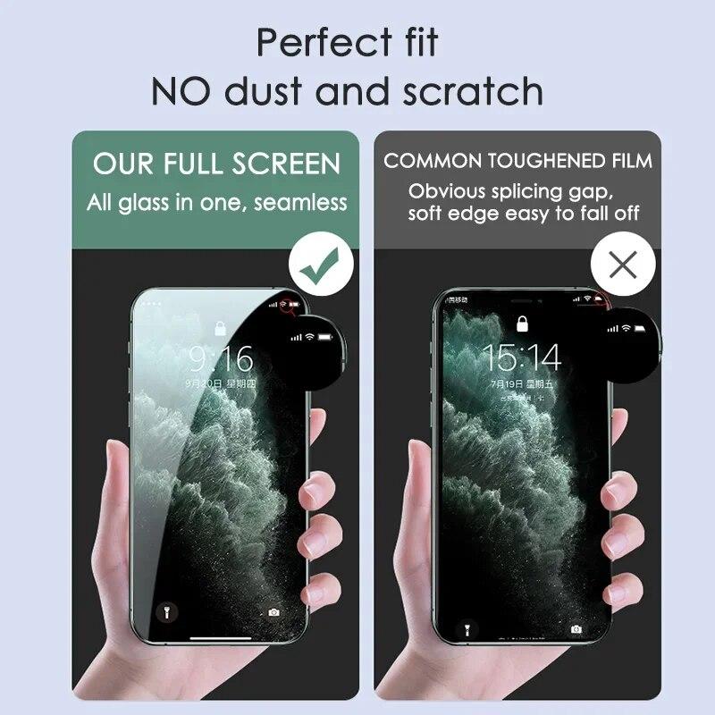 4PCS Full Cover Tempered Glass for iPhone 14 11 13 12 15 Pro Max Mini XS X XR Screen Protector On iPhone 7 8 Plus 6 6S SE 2020
