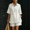 Women's Short-sleeve Shirt & Loose Pants Two-Piece Set - 2026 Autumn/Summer Collection