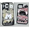 Cute Puppy Cat Mirror Phone Case for Iphone16promax-Soft Silicone Drop-Resistant Phone Case for iPhone 16/15/14/13/12/11/Xs/Xsmax/Xr/Pro