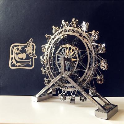 3D Metal Puzzle Ferris Wheel Architecture DIY Assemble Model Kits Laser Cut Jigsaw Toy Gift